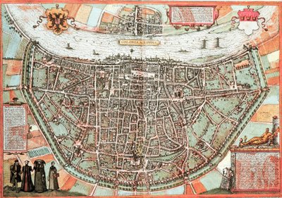 Mapa de Colónia - Alemanha (gravura de Franz Hogenberg