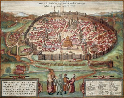 Mapa de Jerusalém (gravura de Franz Hogenberg