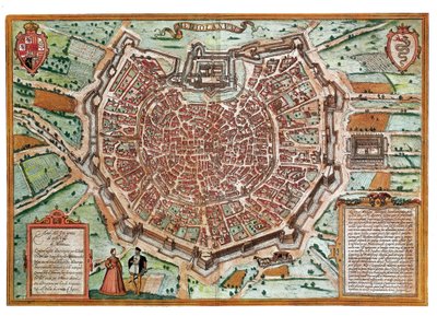 Mapa de Milão (gravura de Franz Hogenberg