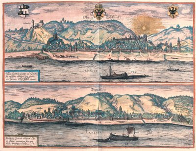 Oberwesel e Boppard, Alemanha (gravura de Franz Hogenberg