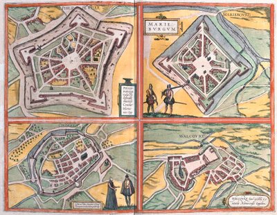 Philippeville, Mariembourg, Chimay e Walcourt, Bélgica (gravura de Franz Hogenberg