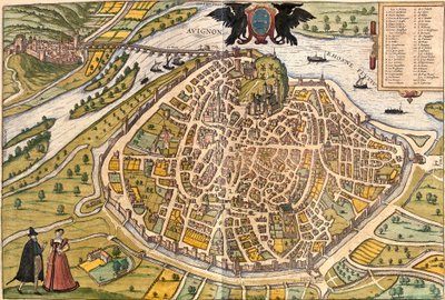 Plano de Avignon, França (gravura de Franz Hogenberg