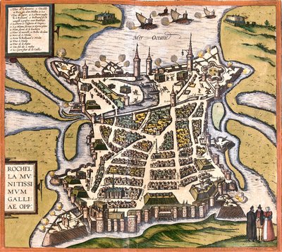 Plano de La Rochelle (Rochella), França (gravura) de Franz Hogenberg