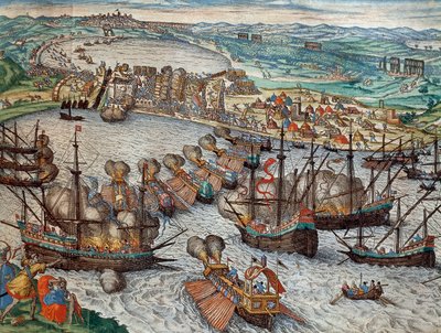 A captura de La Goulette e Tunis por Charles V de Franz Hogenberg