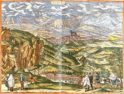 Vista de Alhama de Granada (Alhama), Espanha (gravura de Franz Hogenberg