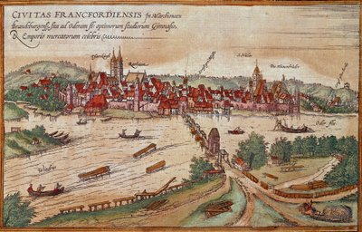 Vista de Frankfurt am Main, Alemanha (gravura de Franz Hogenberg