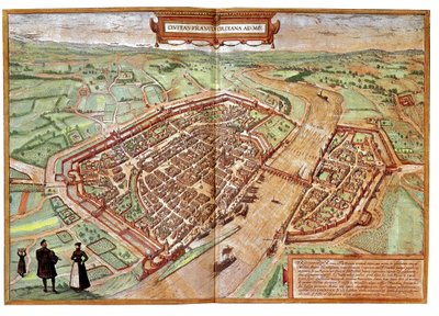 Vista de Frankfurt am Main, Alemanha (gravura de Franz Hogenberg