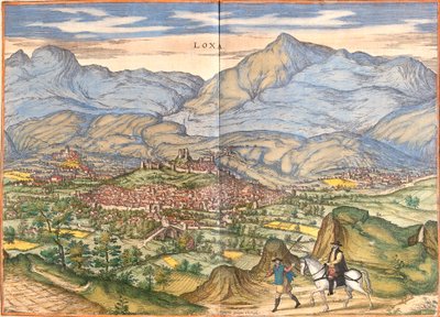 Vista da Loja (Loxa), Espanha (gravura de Franz Hogenberg