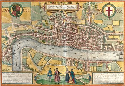 Vista de Londres (Londinum), Inglaterra (gravura de Franz Hogenberg