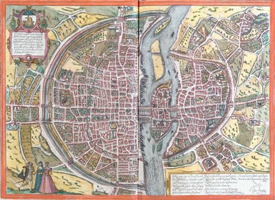 Vista de Paris (Lutécia), França (gravura de Franz Hogenberg