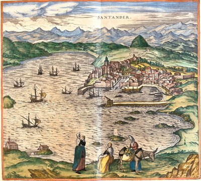 Vista de Santander, Espanha (gravura de Franz Hogenberg