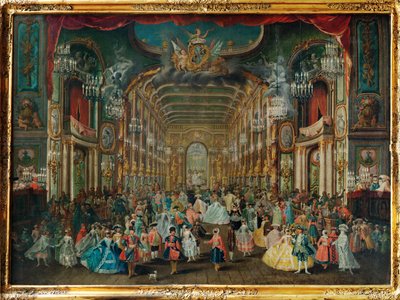 Baile de máscaras no Teatro da Residência de Bona ... de Franz Jakob Rousseau