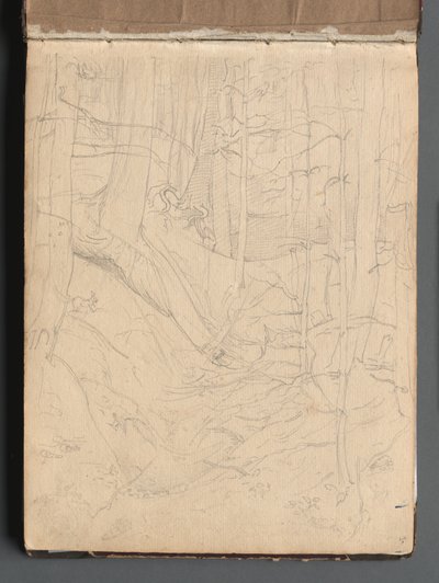 Álbum com Vistas de Roma e Arredores, Estudos Paisagísticos, página 01a: Paisagem Romana. de Franz Johann Heinrich Nadorp