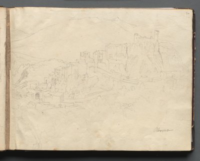 Álbum com Vistas de Roma e Arredores, Estudos Paisagísticos, página 02a: Olevano. de Franz Johann Heinrich Nadorp