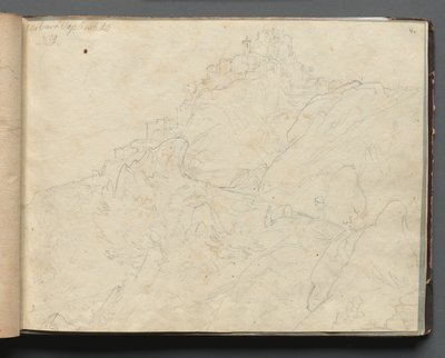 Álbum com Vistas de Roma e Arredores, Estudos Paisagísticos, página 04a: Cervera. de Franz Johann Heinrich Nadorp