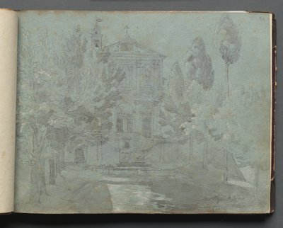 Álbum com Vistas de Roma e Arredores, Estudos Paisagísticos, página 05a: Santo Isidoro. de Franz Johann Heinrich Nadorp