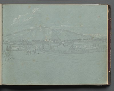 Álbum com Vistas de Roma e Arredores, Estudos da Paisagem, página 10a: Paisagem Romana. de Franz Johann Heinrich Nadorp