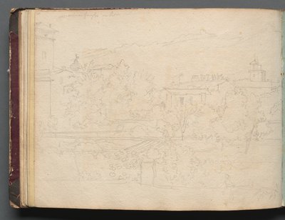 Álbum com Vistas de Roma e arredores, Estudos da Paisagem, página 16b: Vista Romana. de Franz Johann Heinrich Nadorp