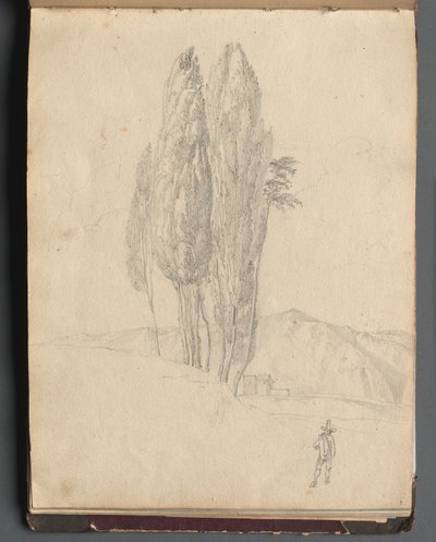 Álbum com Vistas de Roma e Arredores, Estudos Paisagísticos, página 20a: Árvores de Franz Johann Heinrich Nadorp