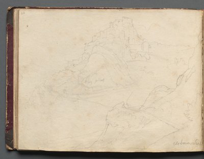 Álbum com vistas de Roma e arredores, Estudos de paisagem, página 20b: Cervera. de Franz Johann Heinrich Nadorp