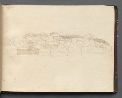 Álbum com Vistas de Roma e Arredores, Estudos Paisagísticos, página 30a: Vista Panorâmica Romana. de Franz Johann Heinrich Nadorp