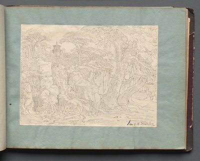 Álbum com Vistas de Roma e Arredores, Estudos Paisagísticos, página 36a: Vista Romana. de Franz Johann Heinrich Nadorp