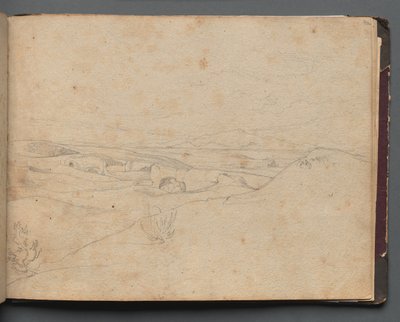 Álbum com Vistas de Roma e Arredores, Estudos Paisagísticos, página 40a: Paisagem Romana. de Franz Johann Heinrich Nadorp
