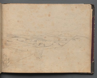 Álbum com vistas de Roma e arredores, Estudos da paisagem, página 40a: Paisagem romana de Franz Johann Heinrich Nadorp