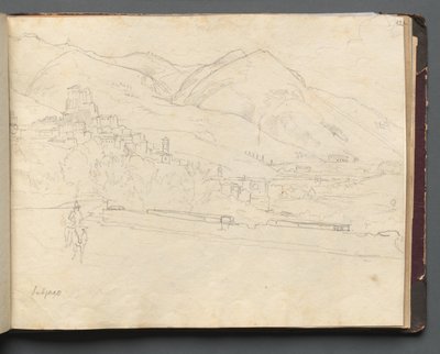 Álbum com Vistas de Roma e Arredores, Estudos da Paisagem, página 42a: Paisagem Romana. de Franz Johann Heinrich Nadorp