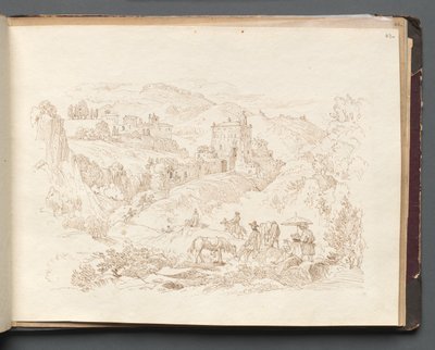 Álbum com Vistas de Roma e Arredores, Estudos da Paisagem, página 43a: Paisagem Romana. de Franz Johann Heinrich Nadorp