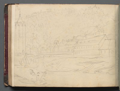 Álbum com vistas de Roma e arredores, estudos de paisagem, página 48b: paisagem romana de Franz Johann Heinrich Nadorp