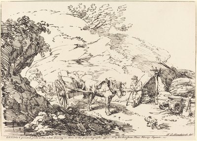 Cavalo e carroça na pedreira de Franz Joseph Manskirch