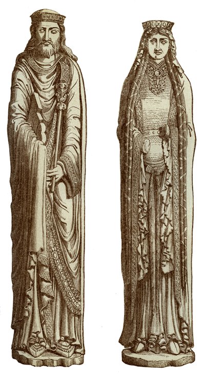 Clovis I e Clotilde sua esposa, século XII, 1870 de Franz Kellerhoven