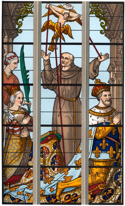 Francisco I e Eleonore em suas devoções, 1515-1547, 1870 de Franz Kellerhoven