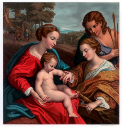 O casamento místico de Santa Catarina, 1526-1527 1870 de Franz Kellerhoven
