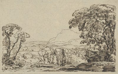 Paisagem com vale nas montanhas de Franz Kobell