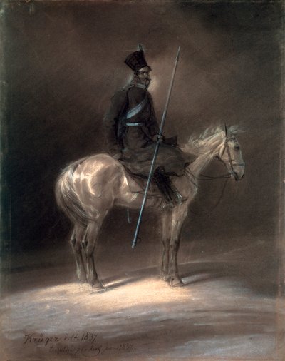 Cossaco a cavalo, 1837. de Franz Krüger