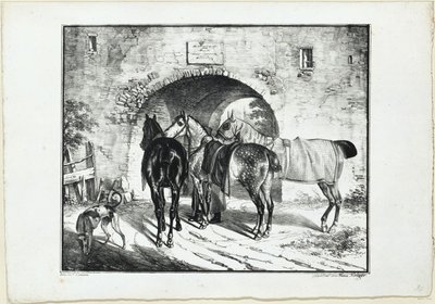 Três cavalos junto à passagem do portão de Franz Krüger
