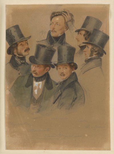 Gustav Boenisch, August Hopfgarten, Friedrich Jentzen, Eduard Meyerheim, Edmund Rabe, Johann Wilhelm Schirmer de Franz Krüger