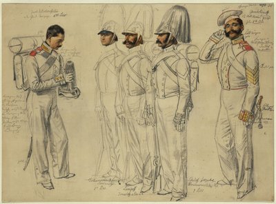 Jacob Kotscheroffskoy, Tschumarinoff Semianoffs, Lumpoff Ismailoff, Sokoloff Feldwebel Gewdokimoff de Franz Krüger