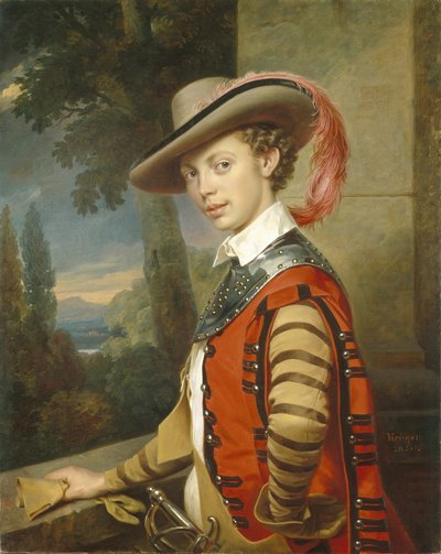 Retrato do príncipe Nikolai Saltykov em fantasia, 1850 de Franz Krüger