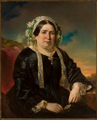 Retrato de uma mulher com touca de Franz Krüger