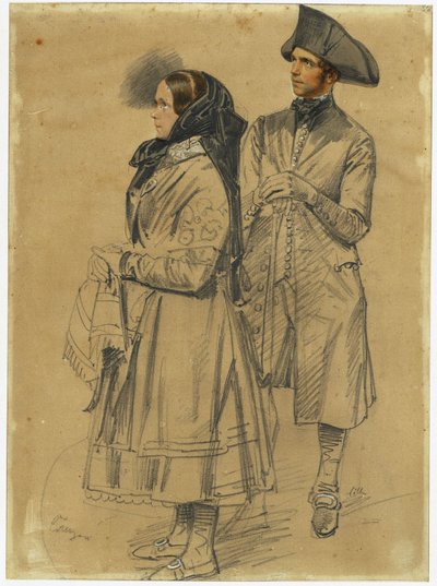 Casal de agricultores da região de Spreewald de Franz Krüger