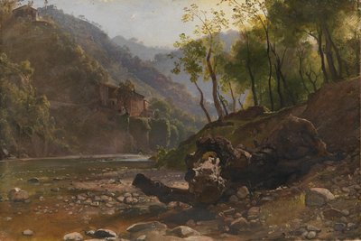 Vista de um rio arborizado de Franz Ludwig Catel