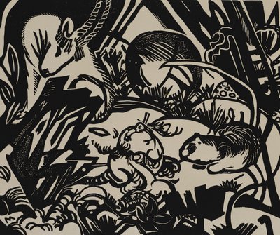Animal Legend (xilogravura) de Franz Marc