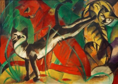 Três gatos de Franz Marc