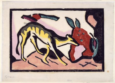 Criatura fabulosa (suplemento da edição de luxo do almanaque O Cavaleiro Azul) de Franz Marc