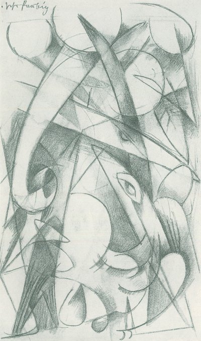 Franz Marc - Caderno de desenho do campo - Folha 09 de Franz Marc