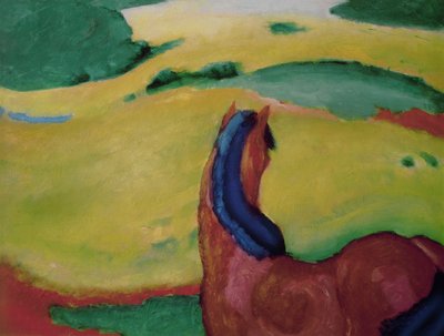 Cavalo em uma paisagem, 1910 de Franz Marc