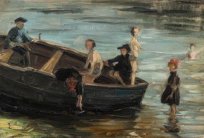 Crianças no barco. 1903 de Franz Marc